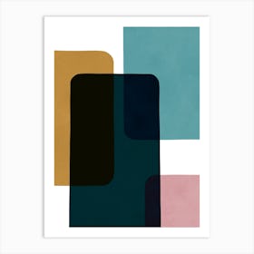 Boho geometric rectangles 2 Art Print