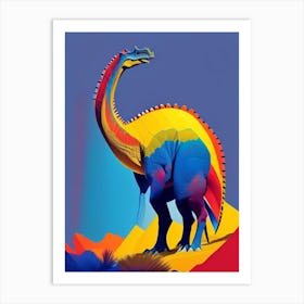 Lambeosaurus 1 Primary Colours Dinosaur Art Print
