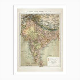 Vintage Brockhaus 5 Indien Art Print