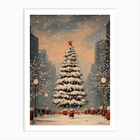 Christmas Tree In The City Art Print