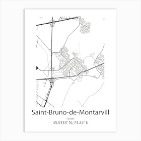 Saint Bruno De Montarville,Canada Minimalist Map Art Print