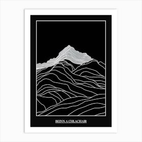 Beinn A Chlachair Line Drawing 3 Poster Art Print