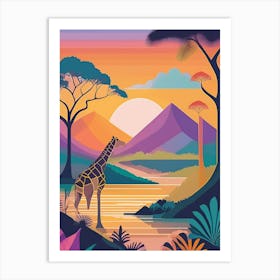 Jungle Animals, Sunset 4688 Art Print