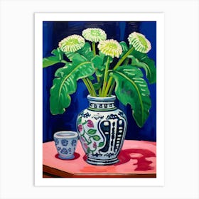 Flowers In A Vase Still Life Painting Cineraria 2 Art Print