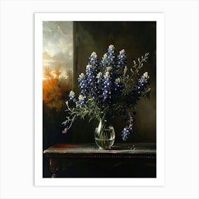 Baroque Floral Still Life Bluebonnet 8 Art Print