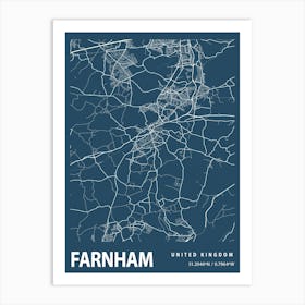 Farnham Blueprint City Map 1 Art Print