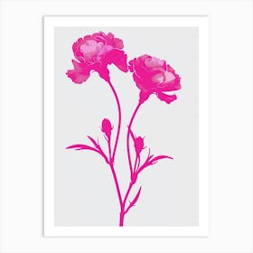 Hot Pink Carnations 3 Art Print