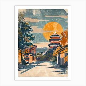 Japanese Traditional Street Mid Century Modern Art Print