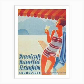 Woman In A Bathing Suit, Summer, Germany Vintage Travel Poster Art Print