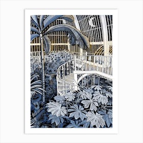 Kew Gardens Starlit Staircase Art Print