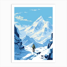 Man Walking In The Snow Art Print