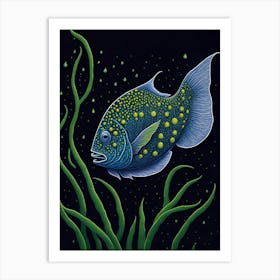 Blue Puffer Fish Art Print