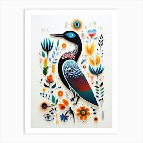 Scandinavian Bird Illustration Loon 2 Art Print