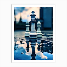 Reflection Of Chess Pieces. Director's Defense: The Chess Movie's Opening Move Art Print