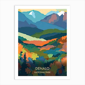 Denalo National Park Travel Poster Matisse Style 2 Art Print