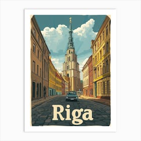 Aihrgdesign A Classic 1960s Travel Poster For Riga Art Print