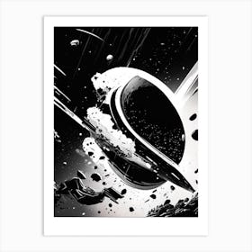 Space Debris Noir Comic Space Art Print