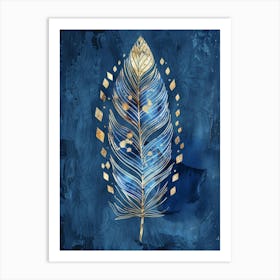 Gold Feather Canvas Print Art Print