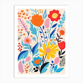 Flowers 23, Matisse style, Floral texture Art Print