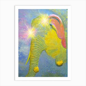 Elephant With Stars Art Print