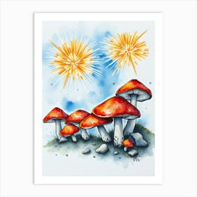 Mushroom Painting 7 Art Print