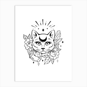 Moon Cat 2 Art Print