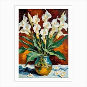 Calla Lilies In A Vase Art Print