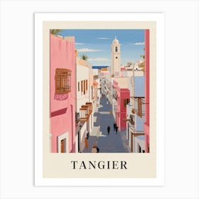 Tangier Morocco 3 Vintage Pink Travel Illustration Poster Art Print