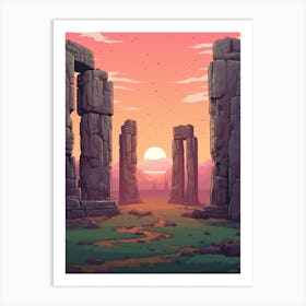 Stonehenge Pixel Art 2 Art Print