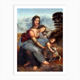 The Virgin And Child With Saint Anne, Leonardo Da Vinci Art Print