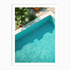 Swimming Pool With Plant Pot Art Print