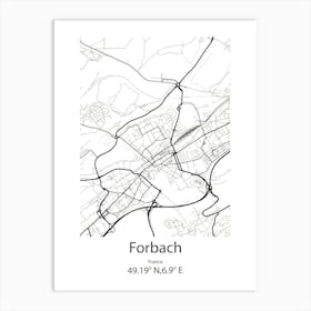 Forbach,France Minimalist Map Art Print