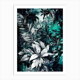 Tropical Jungle flowers nature Art Print