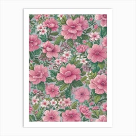 Pink Flowers 8 Art Print