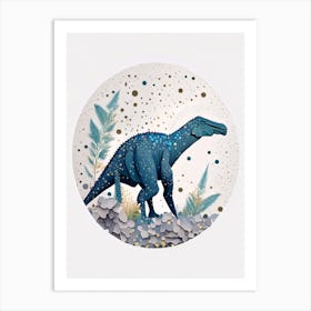 Alectrosaurus Terrazzo Style Dinosaur Art Print