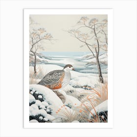 Winter Bird Painting Partridge 3 Art Print