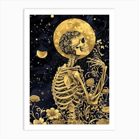 Gold Skeleton Art Print