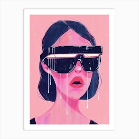 Girl With Sunglasses 11 Art Print