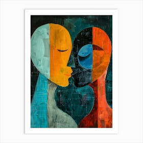 Two People Kissing Art Print