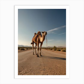 Camel Crossing The Road 1 Art Print