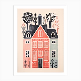 A House In Copenhagen, Abstract Risograph Style 3 Art Print