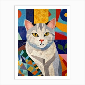 Mosaic Cat 2 Art Print