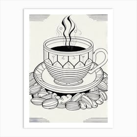 A cup of coffee with night tunes Art Print