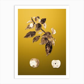 Gold Botanical Apple on Mango Yellow n.3516 Art Print