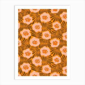 Climbing Flowers Retro Floral Warm And Earthy Poster