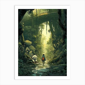 Panda Bear In The Forest 1 Art Print