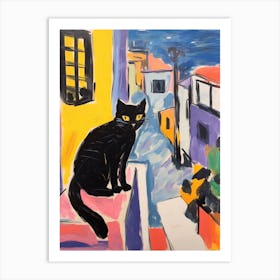 Painting Of A Cat In Split Croatia 3 Art Print