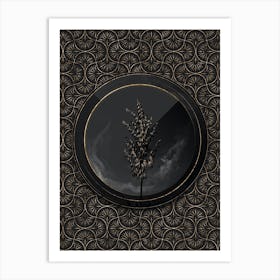 Shadowy Vintage Adam's Needle Botanical in Black and Gold n.0142 Art Print