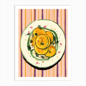 A Plate Of Pumpkins, Autumn Food Illustration Top View 1 Art Print