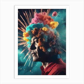 Fireworks Hair Art Print